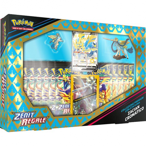Pokemon Zenit Regale Collezione Premium con statuina Zacian Cromatico